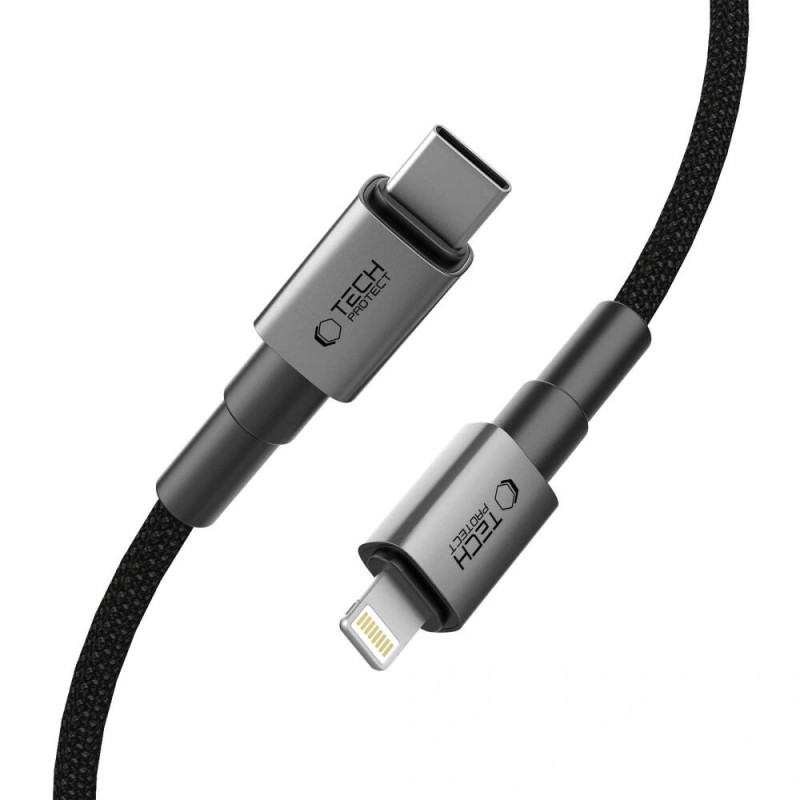 Cabo USB-C / Lightning Tech-Protect Ultraboost DNA PD27W/3A 100 cm, cinzento ferro