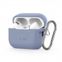 Capa com gancho em silicone Tech-Protect com mosquetão para Apple AirPods Pro 1 / 2, azul-claro