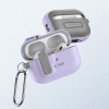 Capa Tech-Protect Slim Hook com mosquetão para Apple AirPods Pro 1 / 2, lavanda