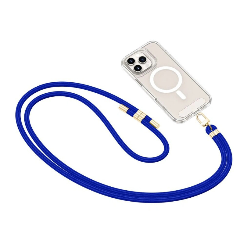 Correia para telemóvel Tech-Protect C7S Rope Crossbody, azul-cobalto/dourado