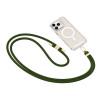 Correia para telemóvel Tech-Protect C7S Rope Crossbody, verde caçador/dourado