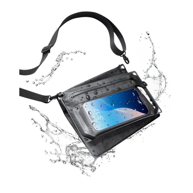 Spigen A640 Capa Impermeável Universal Crossbag, Preto