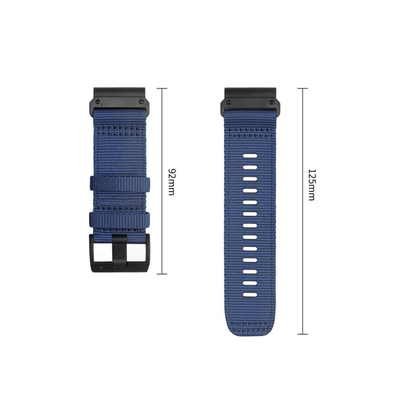 Pulseira de relógio Tech-Protect Nylon Classic para Garmin Fenix 5X / 5X Plus / 6X / 6X Pro / 7X / 8 / 8 Pro / 9 / 9 Pro 47 mm, Midnight Navy