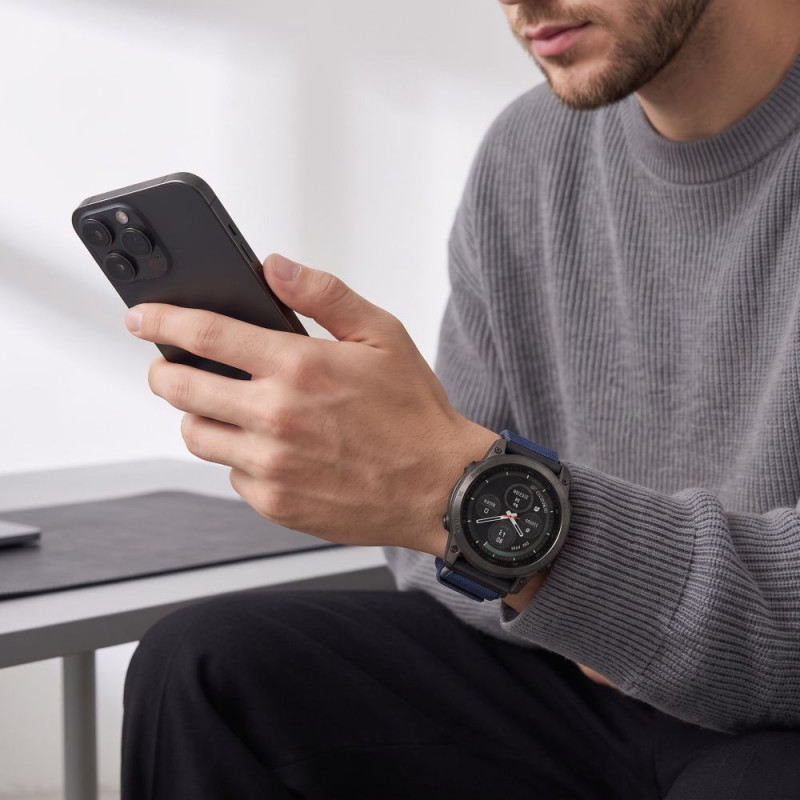 Pulseira de relógio Tech-Protect Nylon Classic para Garmin Fenix 5X / 5X Plus / 6X / 6X Pro / 7X / 8 / 8 Pro / 9 / 9 Pro 47 mm, Midnight Navy