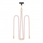 Correia de telefone Tech-Protect C2S Rope Crossbody, rosa bebé/dourado