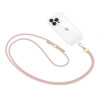 Correia de telefone Tech-Protect C2S Rope Crossbody, rosa bebé/dourado
