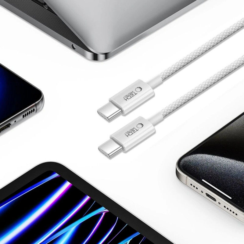 Cabo USB-C / USB-C Tech-Protect Ultraboost Lite PD60W/3A 100 cm, cinzento claro