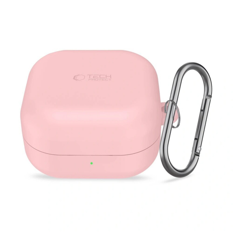 Capa com gancho em silicone Tech-Protect para Samsung Galaxy Buds 4 / 4 Pro, rosa empoeirado