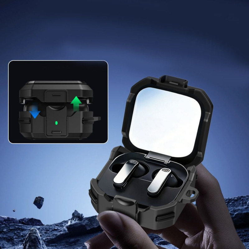 Capa Tech-Protect Carbonox MagSafe para Samsung Galaxy Buds 4 / 4 Pro, preta