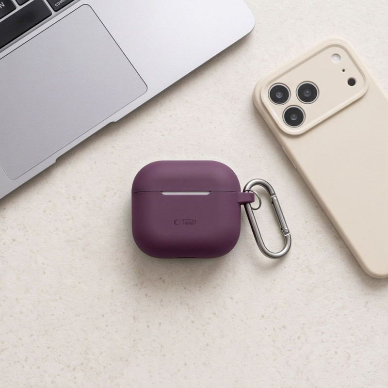 Capa Tech-Protect Silicone Hook para Apple AirPods 4 / 5 THP6094, bordô