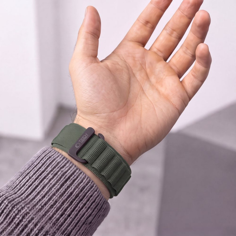 Pulseira Tech-Protect Nylon Pro para Garmin Fenix 5X / 5X Plus / 6X / 6X Pro / 7X / 8 / 8 Pro / 9 / 9 Pro (47 mm), verde militar