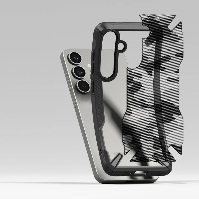 Capa Ringke Fusion-X para Samsung Galaxy S25+, camo black