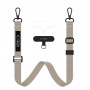 Cordão para telemóvel Tech-Protect C6S Rope Crossbody 2 em 1, Cosmic Latte (bege)