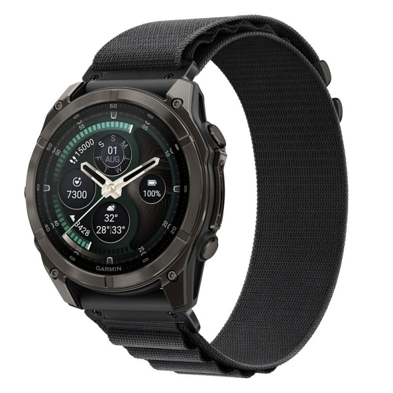 Pulseira Tech-Protect Nylon Pro THP6035 para Garmin Fenix 5X / 5X Plus / 6X / 6X Pro / 7X / 8 / 8 Pro / 9 / 9 Pro (51 mm), preta