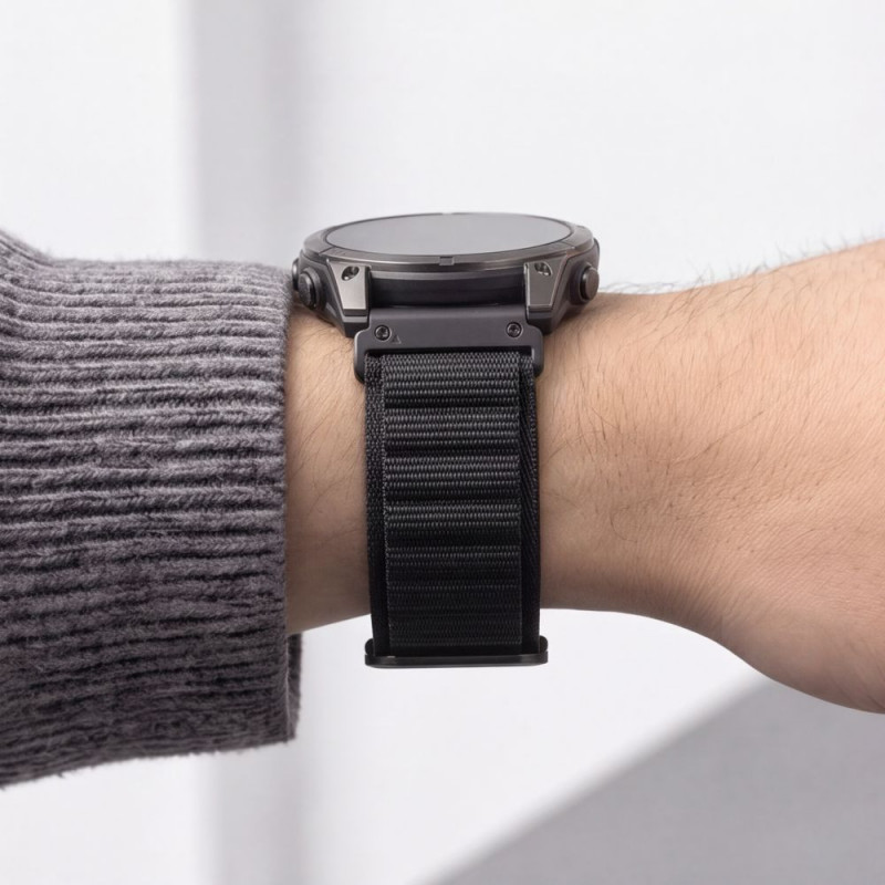 Pulseira Tech-Protect Nylon Pro THP6035 para Garmin Fenix 5X / 5X Plus / 6X / 6X Pro / 7X / 8 / 8 Pro / 9 / 9 Pro (51 mm), preta