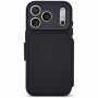 Capa com carteira destacável em silicone texturado Decoded para Apple iPhone 18 Pro Max / iPhone 17 Pro Max, preto phantom