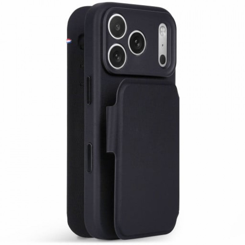 Capa com carteira destacável em silicone texturado Decoded para Apple iPhone 18 Pro Max / iPhone 17 Pro Max, preto phantom