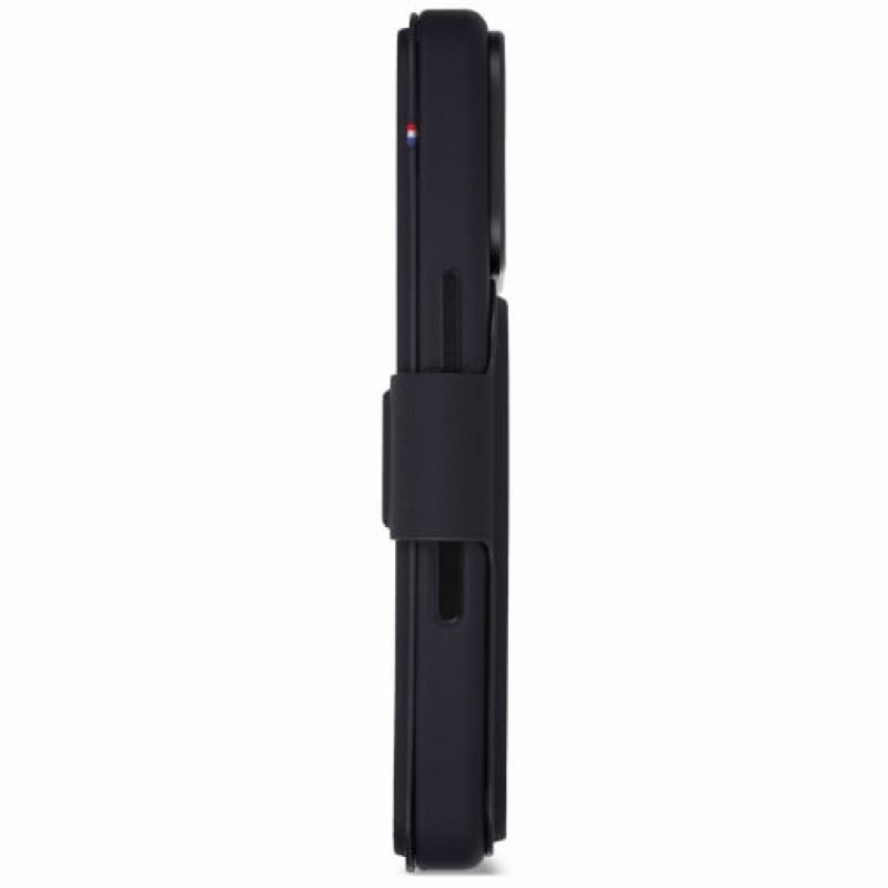 Capa com carteira destacável em silicone texturado Decoded para Apple iPhone 18 Pro Max / iPhone 17 Pro Max, preto phantom