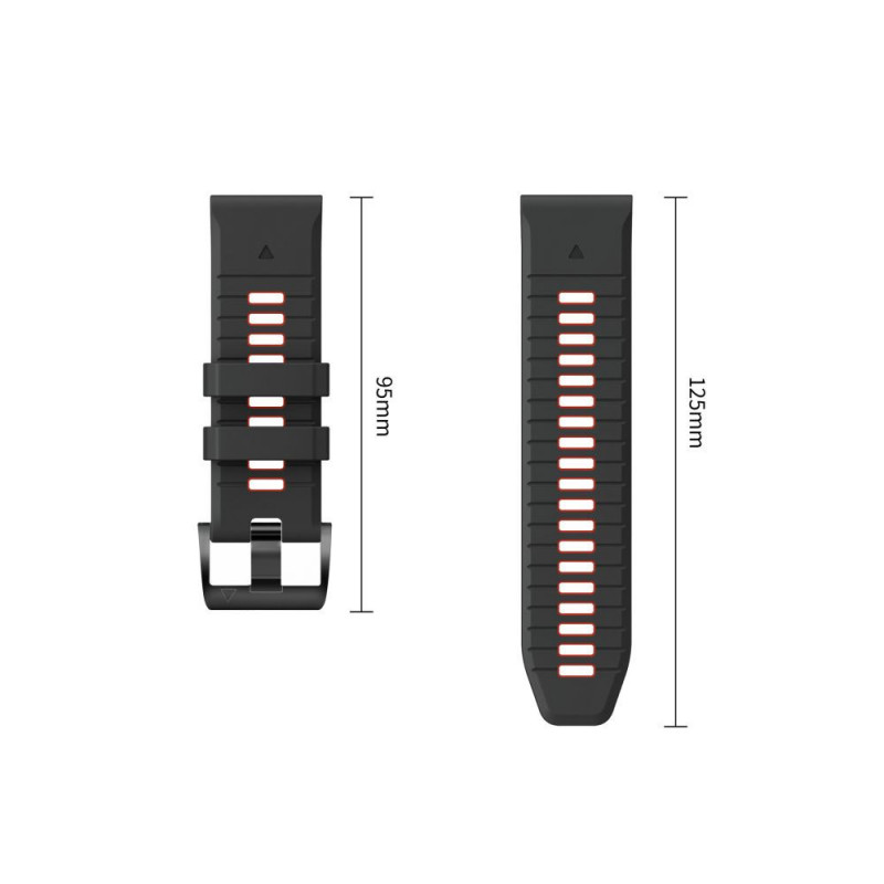 Pulseira Tech-Protect Iconband Pro para Garmin Fenix 5X / 5X Plus / 6X / 6X Pro / 7X / 8 / 8 Pro / 9 / 9 Pro (47 mm), preta / vermelha