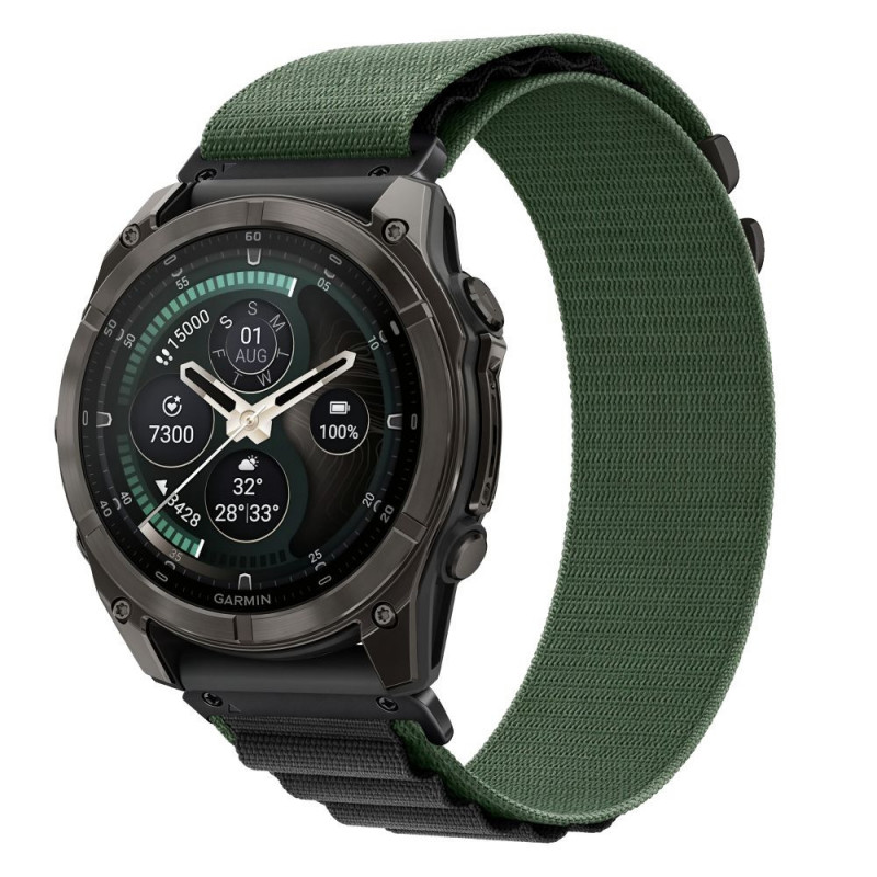 Pulseira Tech-Protect Nylon Pro THP6034 para Garmin Fenix 5X / 5X Plus / 6X / 6X Pro / 7X / 8 / 8 Pro / 9 / 9 Pro (51 mm), verde / preta