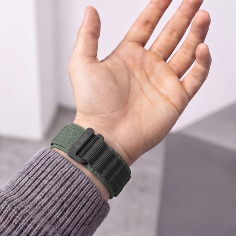 Pulseira Tech-Protect Nylon Pro THP6034 para Garmin Fenix 5X / 5X Plus / 6X / 6X Pro / 7X / 8 / 8 Pro / 9 / 9 Pro (51 mm), verde / preta