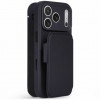 Capa com carteira destacável em silicone texturado Decoded para Apple iPhone 18 Pro / iPhone 17 Pro, phantom black