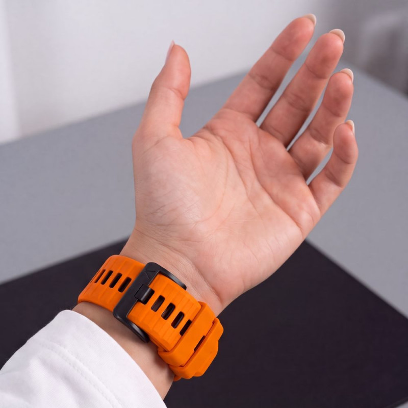 Pulseira Tech-Protect Iconband Pro THP6048 para Garmin Fenix 5X / 5X Plus / 6X / 6X Pro / 7X / 8 / 8 Pro / 9 / 9 Pro (47 mm), laranja / preto