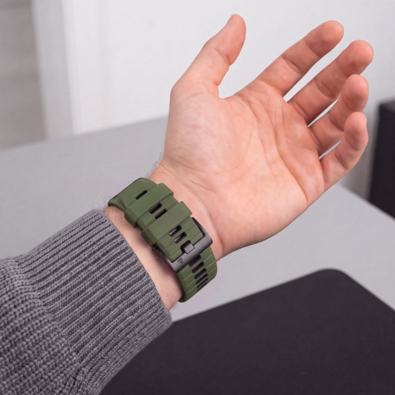 Tech-Protect Iconband Pro THP6049 bracelete de relógio para Garmin Fenix 5X / 5X Plus / 6X / 6X Pro / 7X / 8 / 8 Pro / 9 / 9 Pro (47 mm), verde / preto