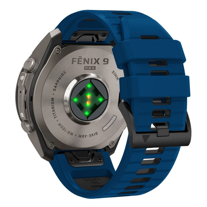 Pulseira Tech-Protect Iconband Pro THP6040 para Garmin Fenix 5X / 5X Plus / 6X / 6X Pro / 7X / 8 / 8 Pro / 9 / 9 Pro (51 mm), azul-marinho / preto