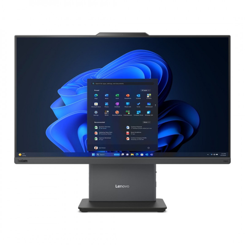 Lenovo ThinkCentre neo 50a G5 All-in-One PC, 23,8" FHD Touch, Intel Core 7 240H, 16 GB DDR5 RAM, 1 TB SSD, Windows 11 Pro, Luna Grey + Kensington K64467M-M1