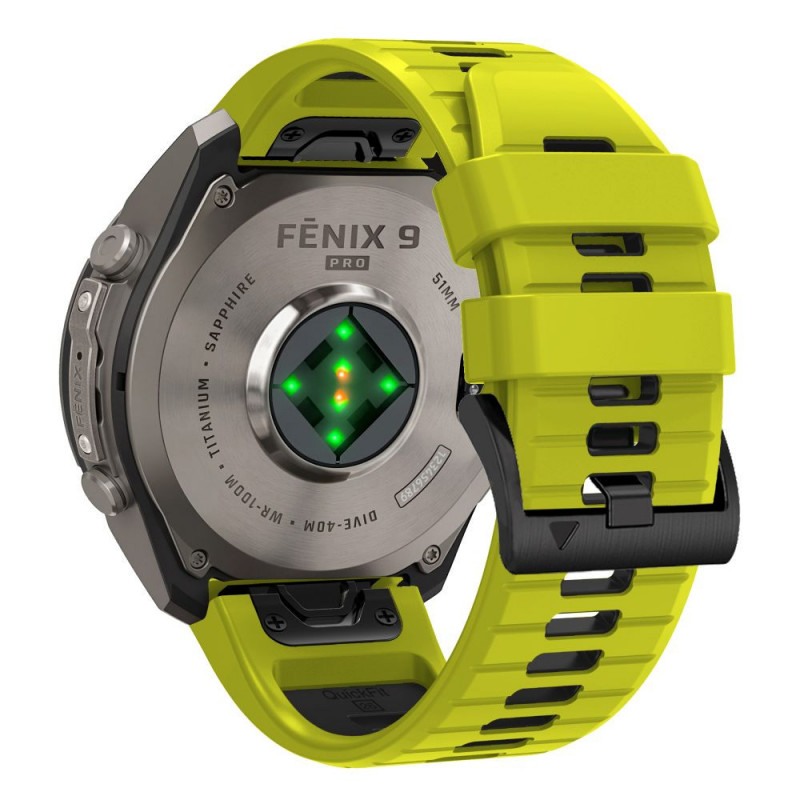 Pulseira Tech-Protect Iconband Pro THP6042 para Garmin Fenix 5X / 5X Plus / 6X / 6X Pro / 7X / 8 / 8 Pro / 9 / 9 Pro (51 mm), lima / preto