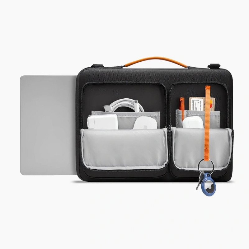 Mala para portátil Tech-Protect Defender Bag THP4355 13-14", preta/laranja