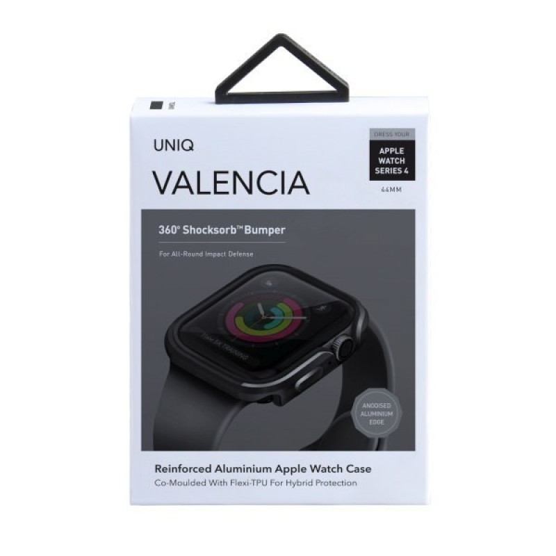 Capa UNIQ Valencia para Apple Watch Series 4/5/6/SE 44 mm, cinzento gunmetal