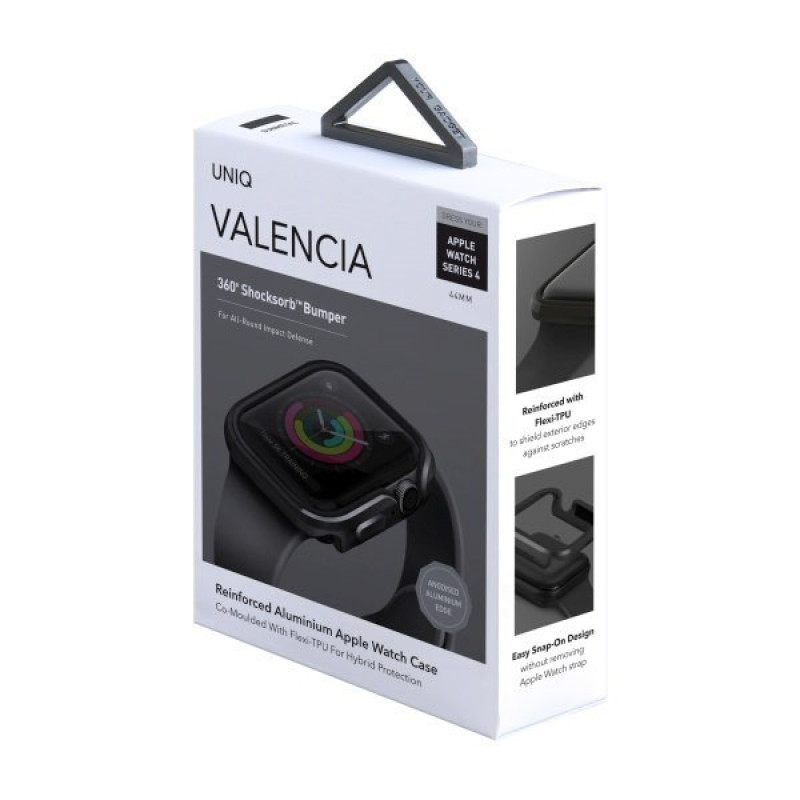 Capa UNIQ Valencia para Apple Watch Series 4/5/6/SE 44 mm, cinzento gunmetal