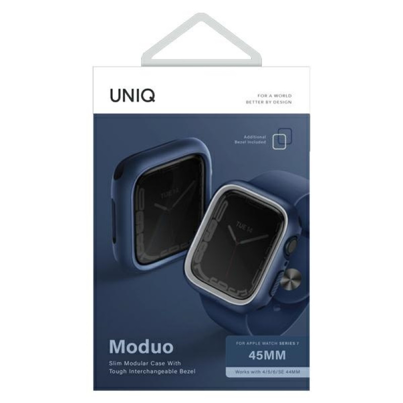 UNIQ Capa Moduo para Apple Watch 4/5/6/7/8/9/SE 44/45 mm, azul-cinzento