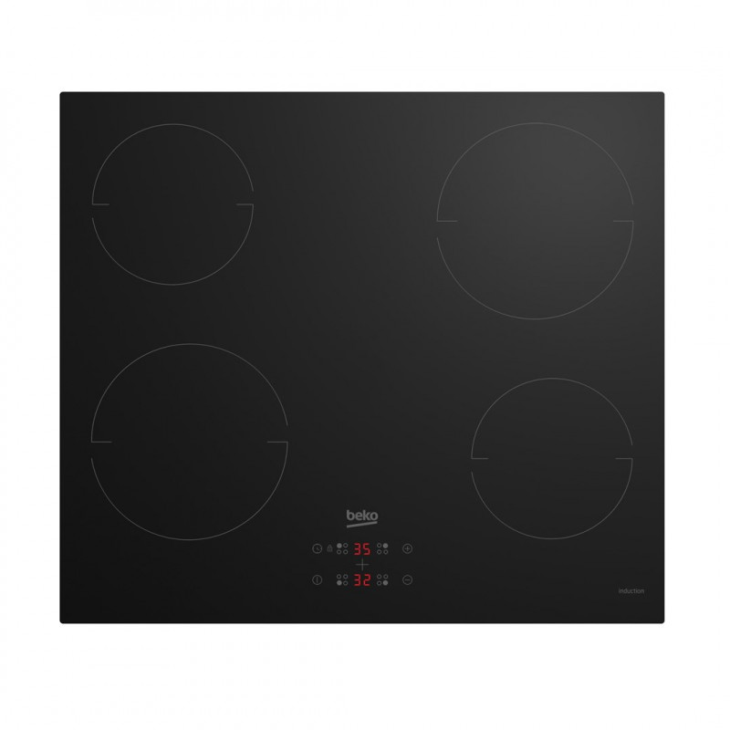 Placa de indução encastrável Beko HII64401MT, 4 zonas, preta
