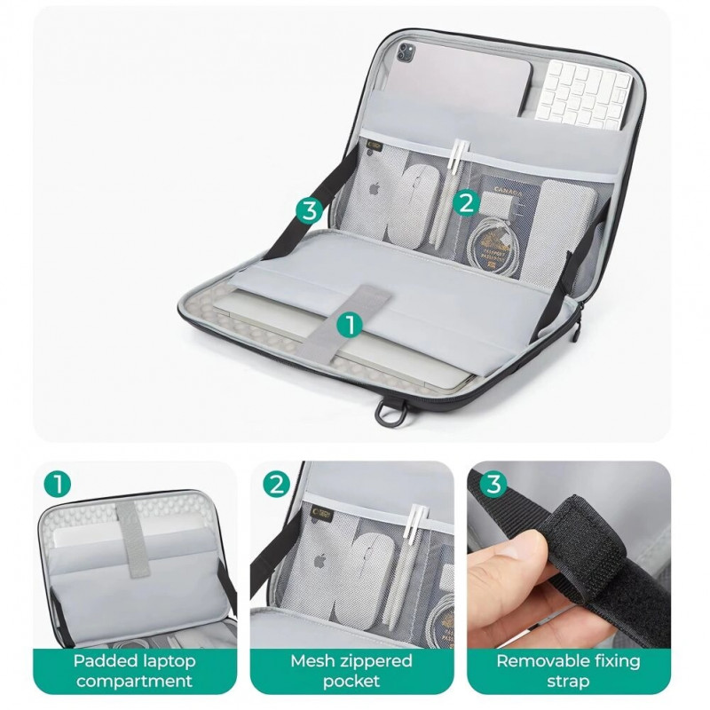 Capa tática para portátil Tech-Protect Ranger-X 13-14", preta