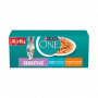 Purina ONE Sensitive comida para gatos, frango e cenoura, 60 x 85 g