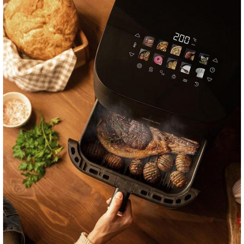 Fritadeira sem óleo Cecotec Cecofry&Grill Smokin' 8500, 8,5 L, 2200 W, preta