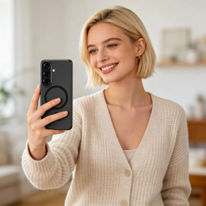 Capa Tech-Protect MagSlim MagSafe para Samsung Galaxy S26, preto mate