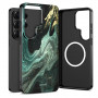 Capa Tech-Protect Lamano MagSafe para Samsung Galaxy S26 Ultra, preta e verde