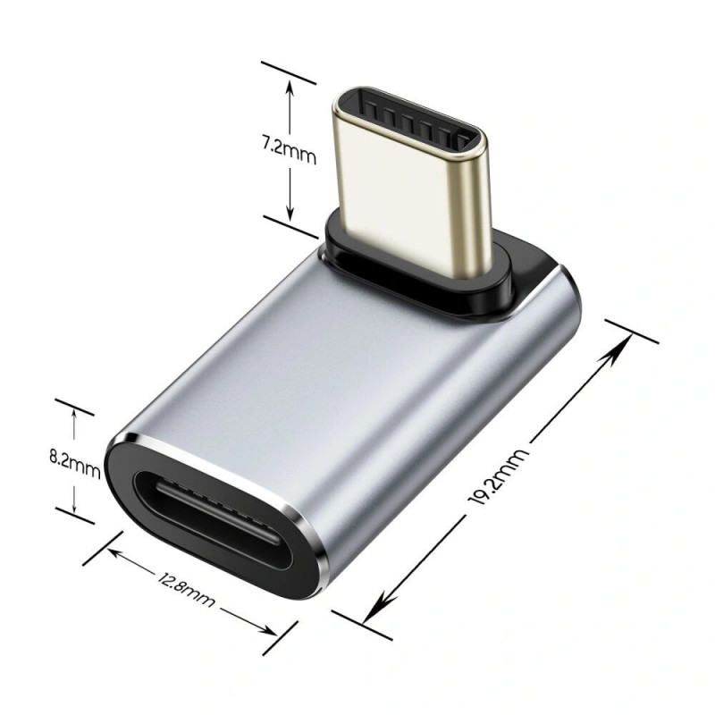 Adaptador USB-C angular Tech-Protect UltraBoost AA02, cinzento