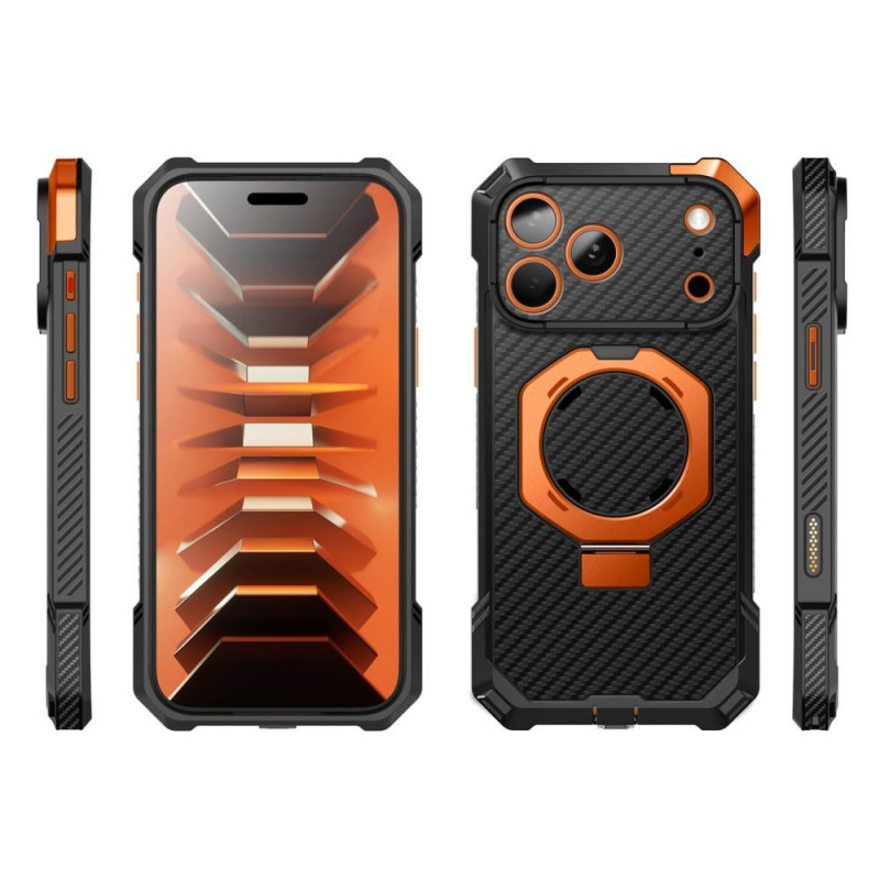 Capa Supcase UB Grip Mag MagSafe Aramid para Apple iPhone 17 Pro Max / 18 Pro Max, preta/laranja