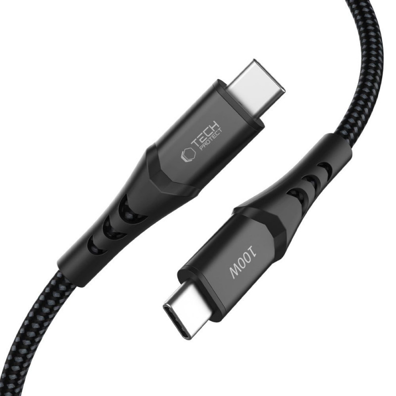 Cabo USB-C / USB-C Tech-Protect UB11T Ultraboost, PD 100W, 200 cm, preto