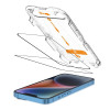 Protetor de ecrã em vidro temperado Tech-Protect Quick Set+ para Apple iPhone 13 / 13 Pro / 14 / 16e, preto (2 un.)