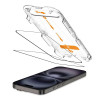 Protetor de ecrã em vidro temperado Tech-Protect Quick Set+ para Apple iPhone 15 / 16, preto (2 un.)