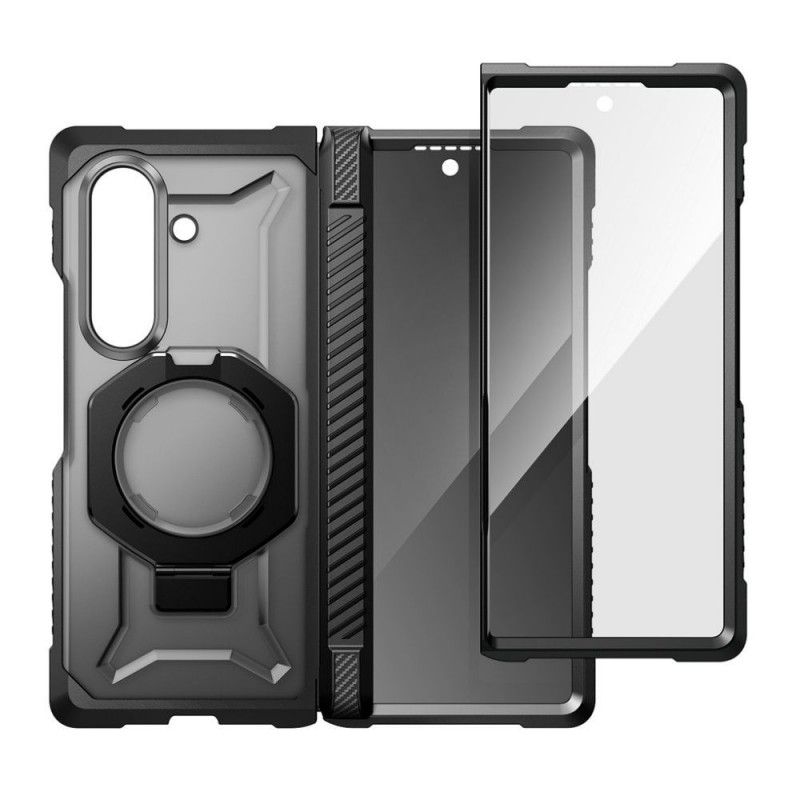 Capa Supcase UB Grip Mag MagSafe para Samsung Galaxy Z Fold 8 com vidro temperado e vidro de privacidade, preta