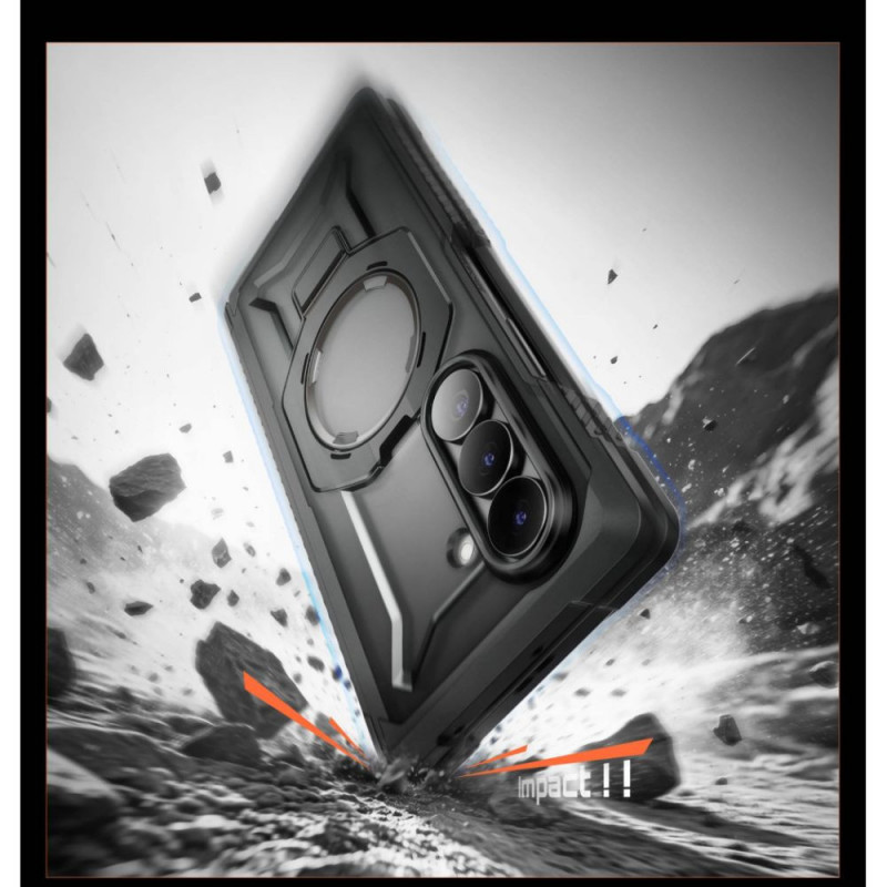 Capa Supcase UB Grip Mag MagSafe para Samsung Galaxy Z Fold 8 com vidro temperado e vidro de privacidade, preta