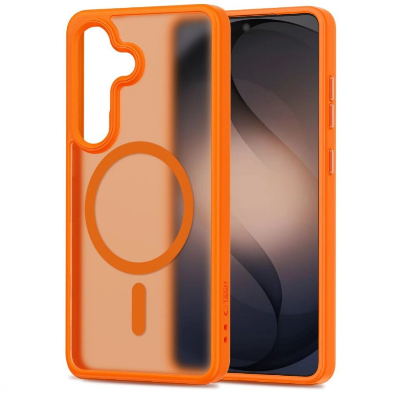 Capa Tech-Protect Magmat MagSafe para Samsung Galaxy S26, Laranja Mate