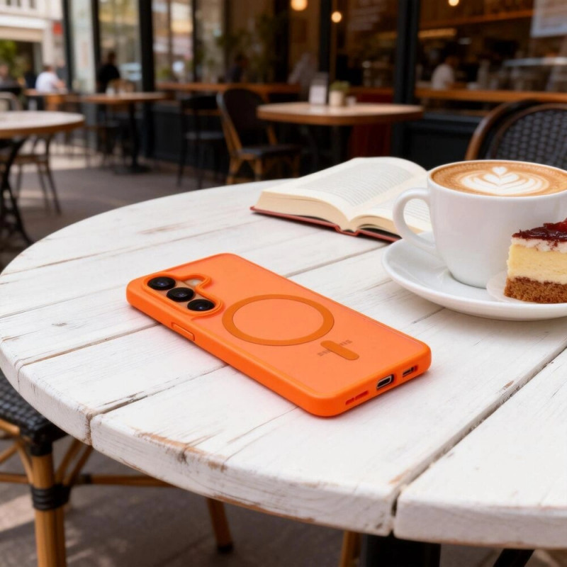 Capa Tech-Protect Magmat MagSafe para Samsung Galaxy S26, Laranja Mate